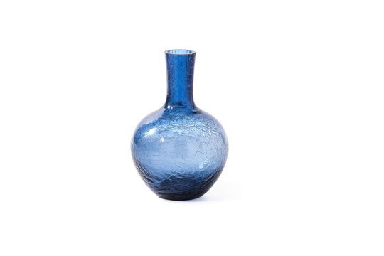 Vase en verre bleu foncé h57cm Cracked Détouré