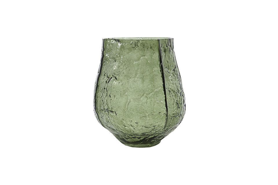 Découvrez l\'harmonie parfaite de la nature et de l\'artisanat avec notre vase en verre vert foncé