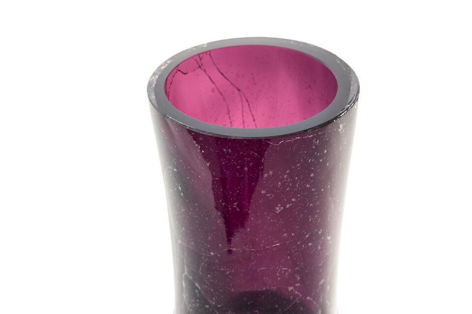 Vase en verre violet foncé h50cm Cracked - 7