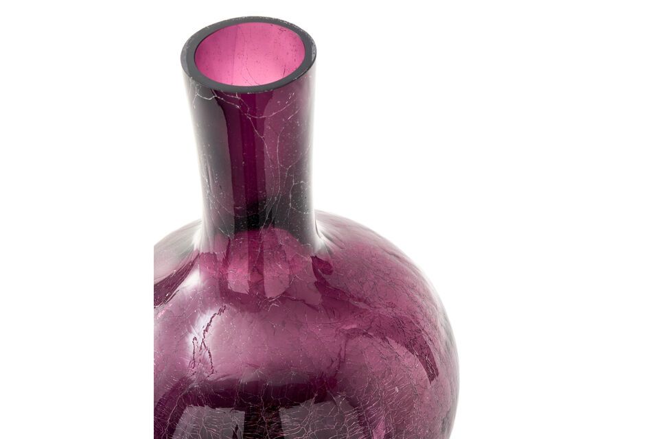 Vase en verre violet foncé h50cm Cracked - 8