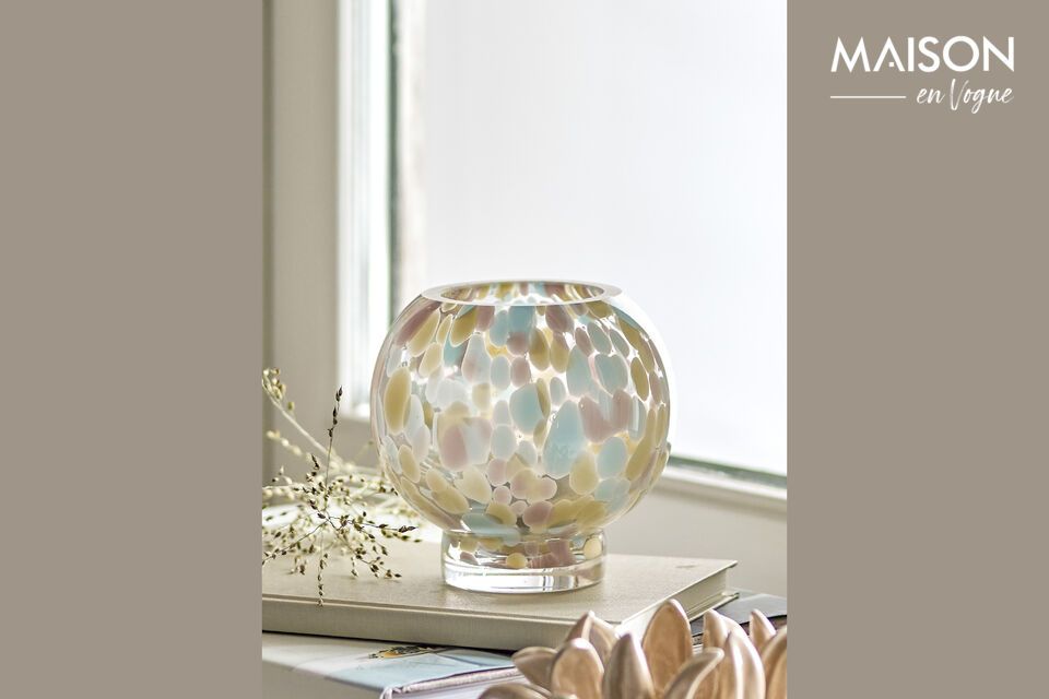 Vase rond en verre multicolore Selina Bloomingville